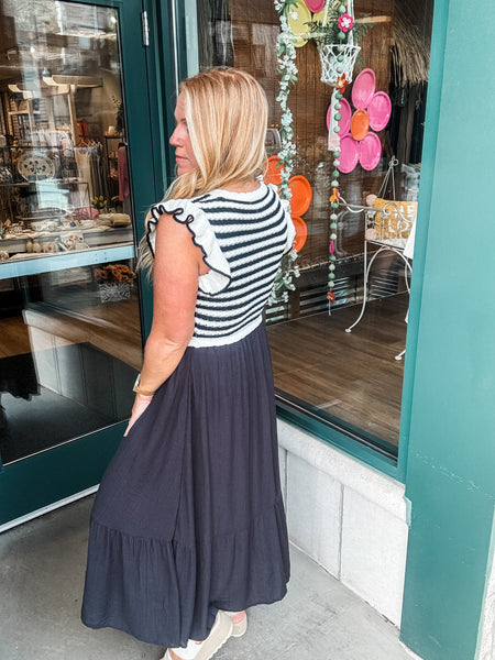 Mixed Media Midi Dress