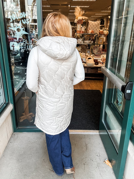 Pearl Puffer Long Vest