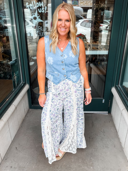 Printed Wide Leg Pant