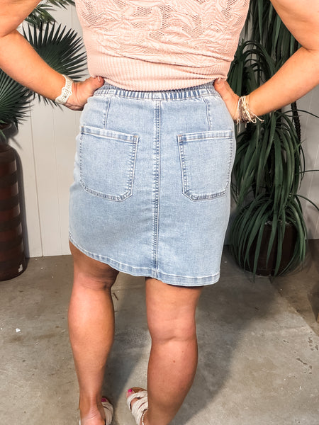 Drawstring Skort w/PatchPocket