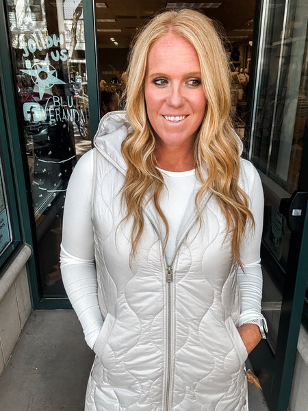 Pearl Puffer Long Vest