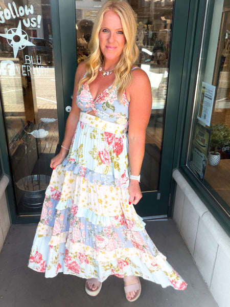 Twist Front Ruffle Tiered Maxi