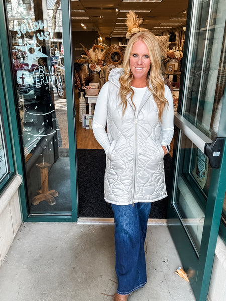 Pearl Puffer Long Vest