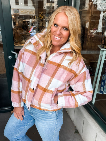Rusty Pink Plaid Jacket