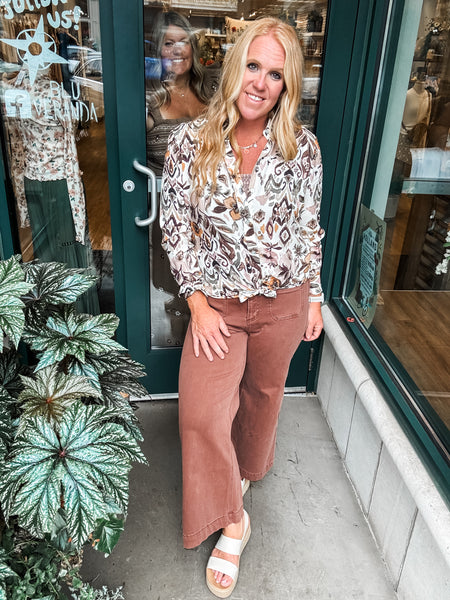 Cropped Flare Colored Pants