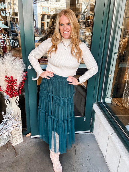 Lurex Rib Neck Sweater