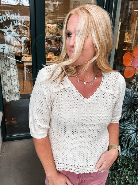 Pointelle Sweater