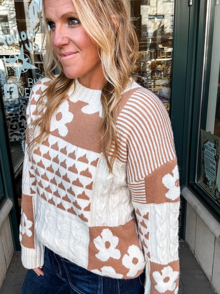 Flower Stripe Sweater
