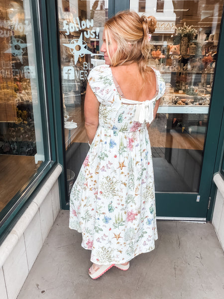 Printed Gauze Midi Dress
