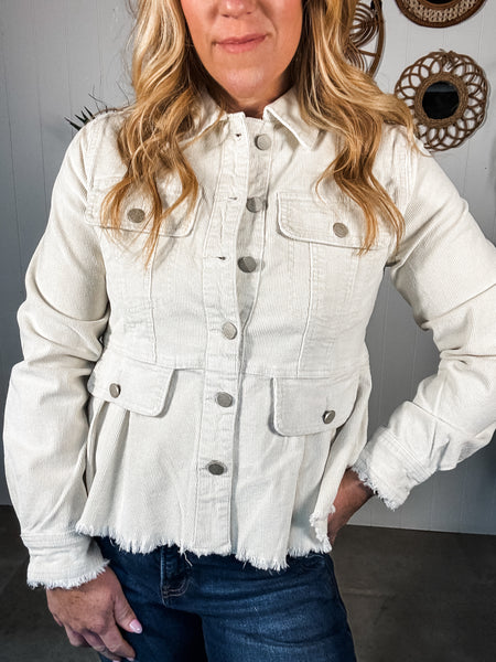 Washed Peplum Jacket