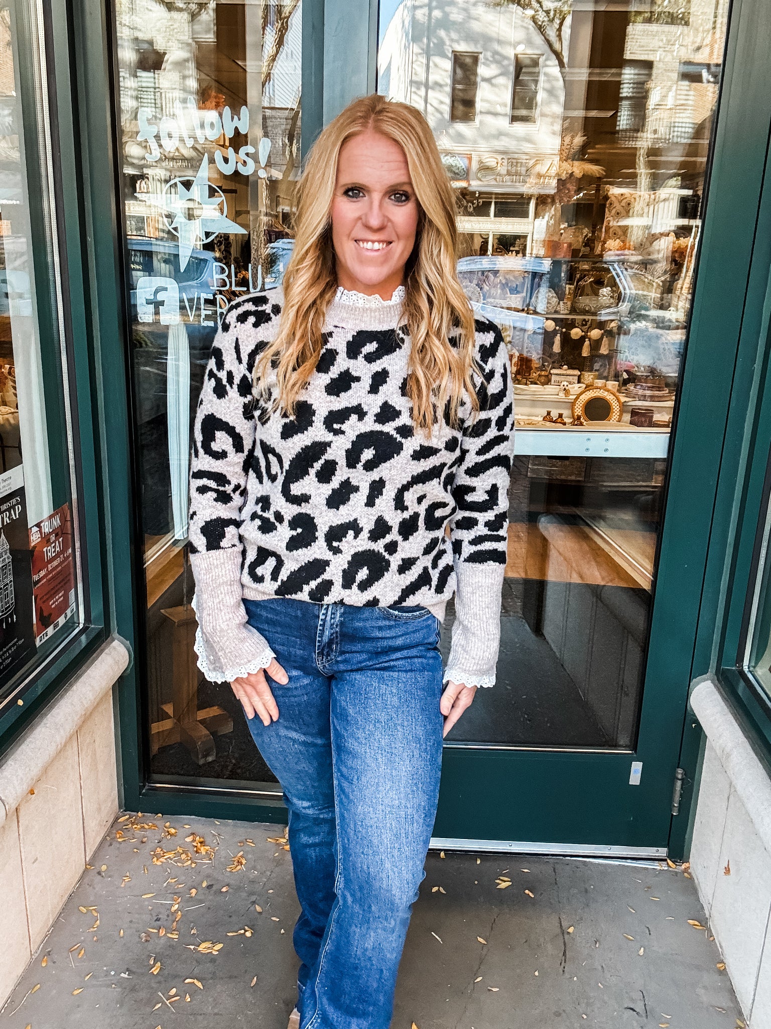 Leopard Print Sweater Top