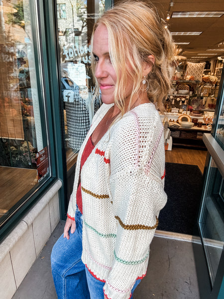 Oversized Stripe Cardigan