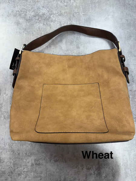 Faux Suede Hobo Handbag