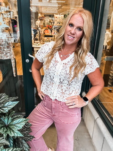 Crochet Short Sleeve Top