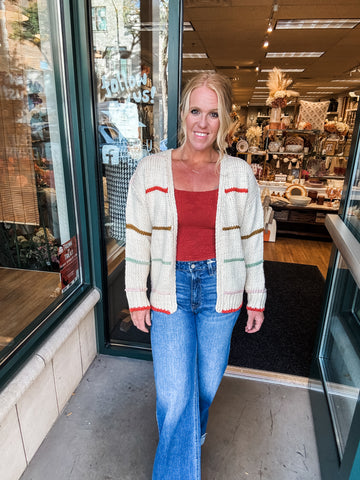 Oversized Stripe Cardigan