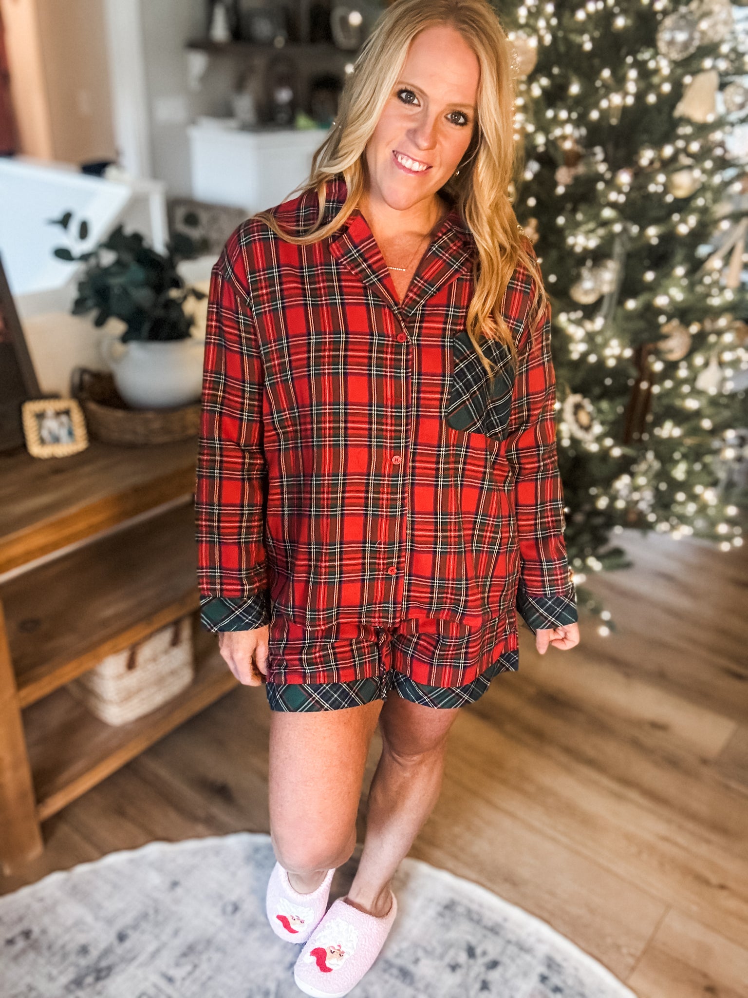 Plaid Woven Jammie Set