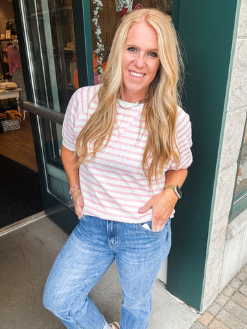 Marilyn Stripe Short SLV Top