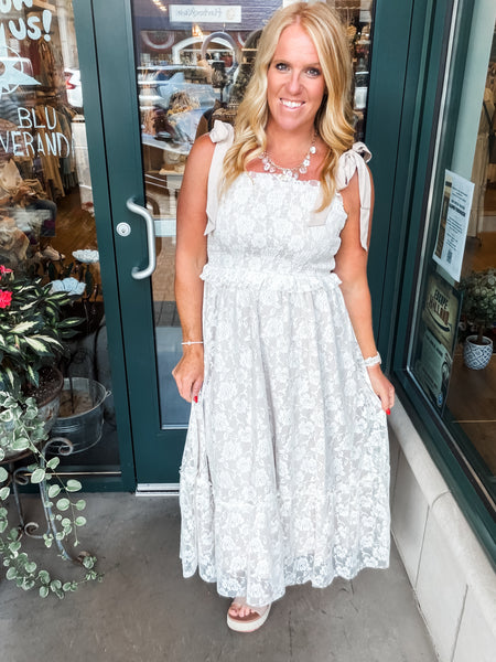 Lace Tiered Midi Dress
