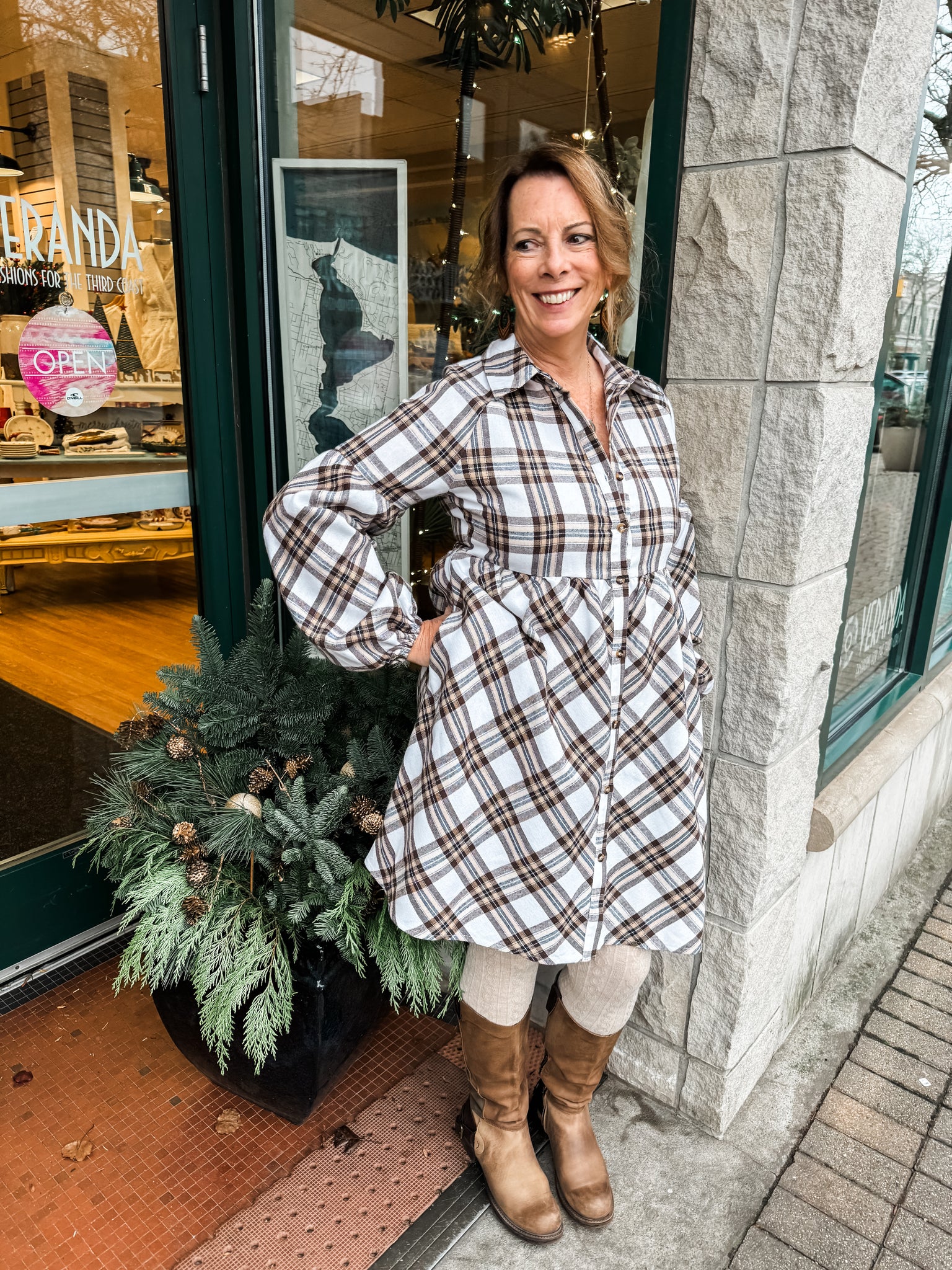 Bradley Plaid Shirt Dress