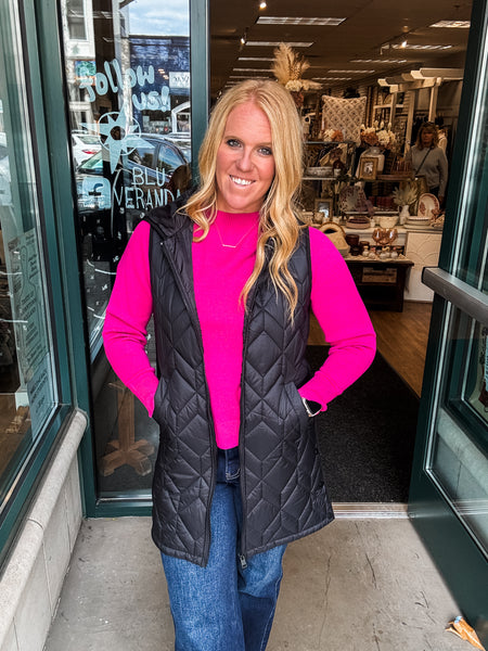 Pearl Puffer Long Vest
