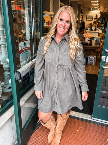 Corduroy Shirt Dress