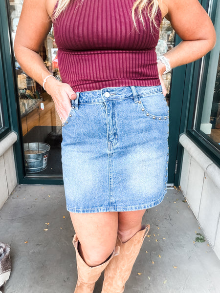 Studd Denim Mini Skirt