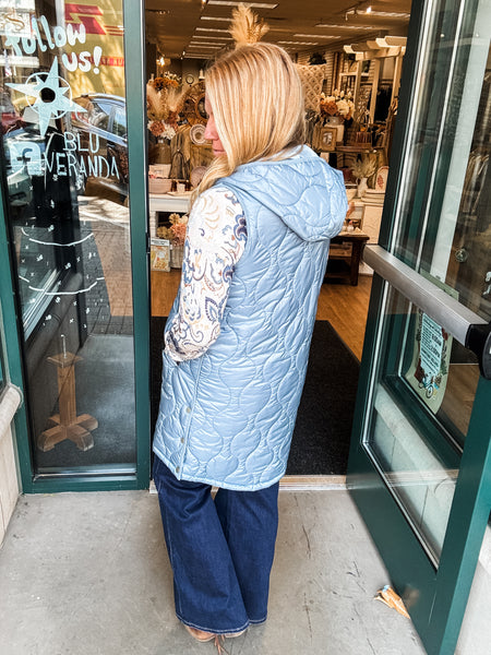 Pearl Puffer Long Vest