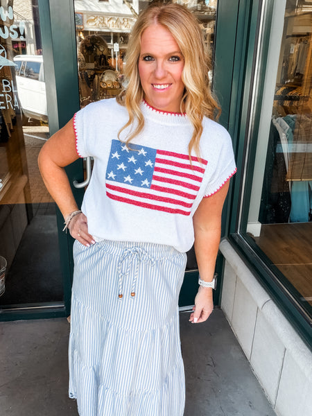 American Flag SS Sweater