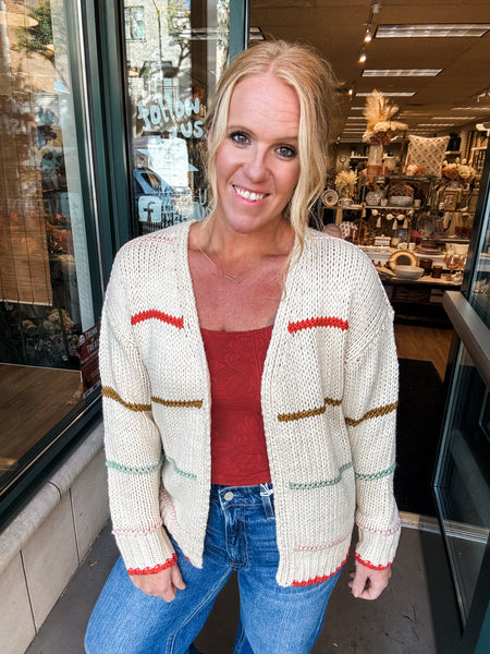 Oversized Stripe Cardigan