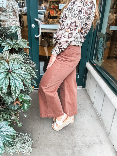 Cropped Flare Colored Pants