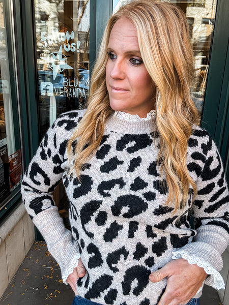 Leopard Print Sweater Top