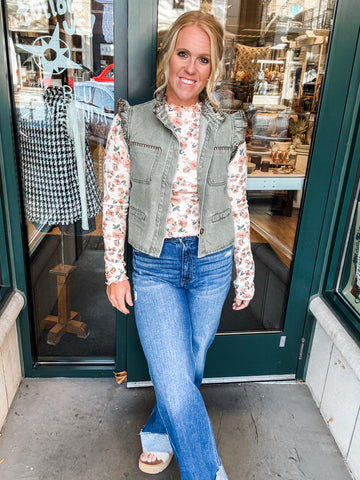 Stitched Ruffle Vest