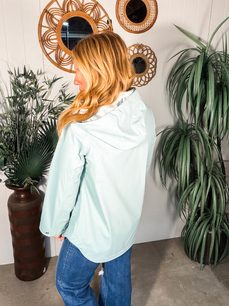 Ocean Printed Packable Coat