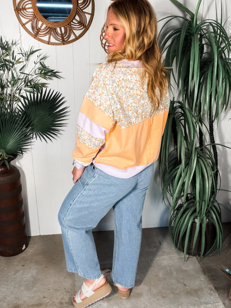 Floral Colorblock Sweatshirt