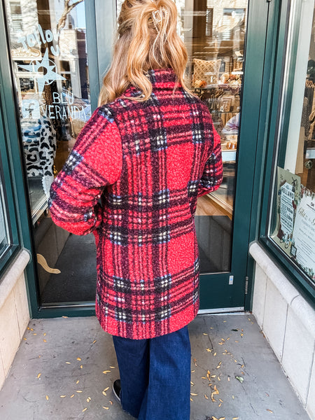 Plaid Boucle Coat