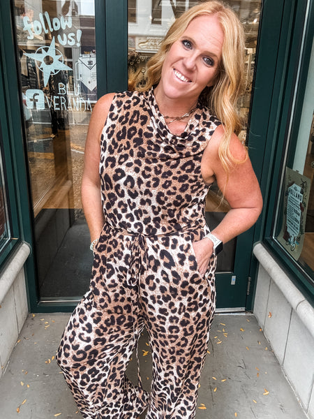 Leopard Cowled Jumpsuit