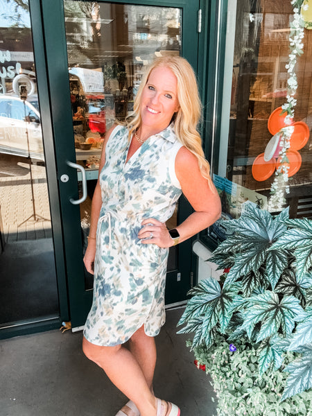 Sporty Front Button Dress