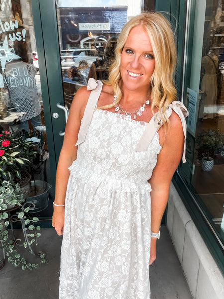 Lace Tiered Midi Dress
