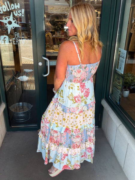 Twist Front Ruffle Tiered Maxi