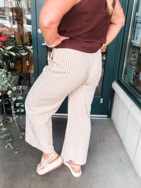 Woven Striped Wide Leg