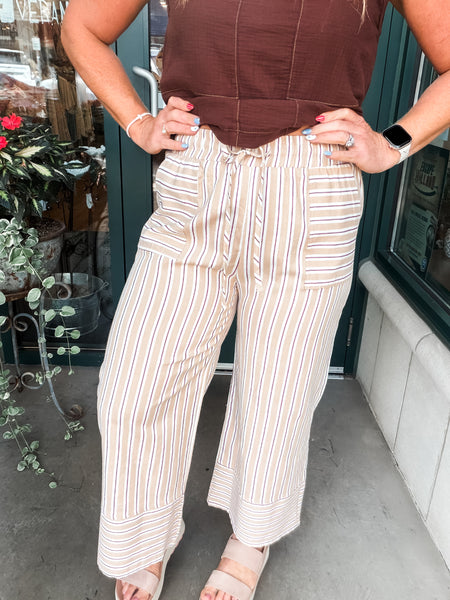 Woven Striped Wide Leg