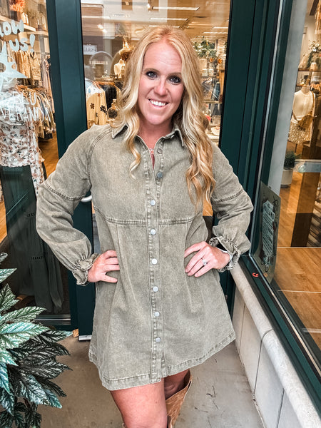 Washed Denim Dress