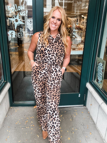 Leopard Cowled Jumpsuit