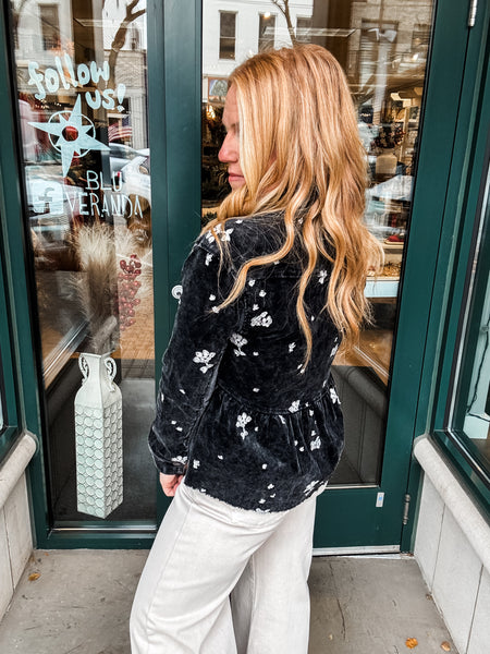 Washed Terry Peplum Jacket