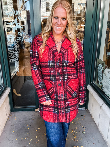 Plaid Boucle Coat