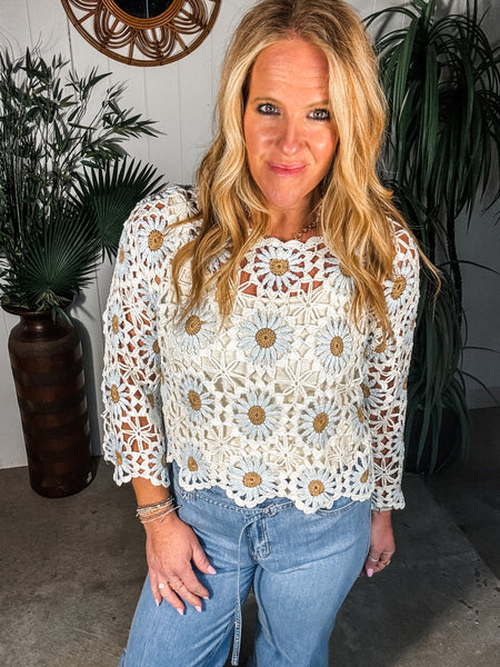 Flower Crochet Sweater