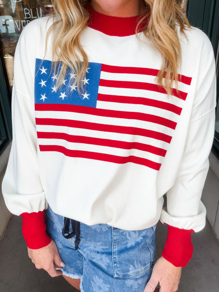 American Flag Sweater Top