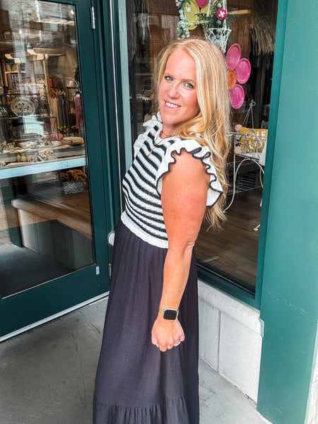 Mixed Media Midi Dress