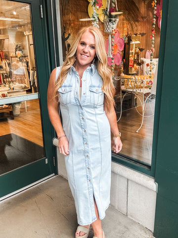 Sleeveless Denim Dress