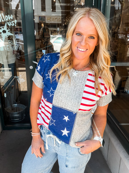 Patched Up America SS Top